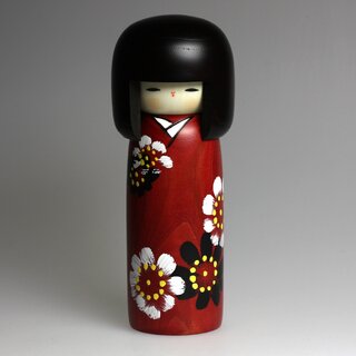 Kokeshi Hanaguruma (Blumenrad) 19 cm