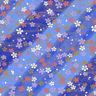 Washibogen Blütensee blau 48 cm x 64 cm