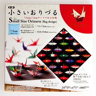 Origami Flaggen-Design 7,5 cm, mit Anleitung Kranich