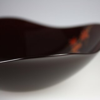 Lackschale Kaga Shunjyu 24 x 24 cm, Tamari-Lackierung, handbemalt