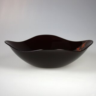 Lackschale Kaga Shunjyu 24 x 24 cm, Tamari-Lackierung, handbemalt