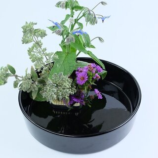 Ikebanaschale 31 cm, Basisschale schwarz