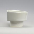 Ikebanaschale Halbkreis mit Fuß, weiß
