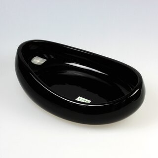 Ikebanaschale Mame oval,  schwarz 25 x 16 cm