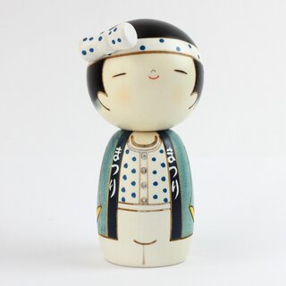 Kokeshi Wasshoi (Mann) Figur von japanischen Tempelfesten