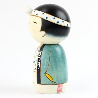 Kokeshi Wasshoi (Mann) Figur von japanischen Tempelfesten