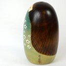 Kokeshi  Shiawase grün-gold 17 cm hoch