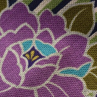 Furoshiki Retroflower blau-violett, 100 cm