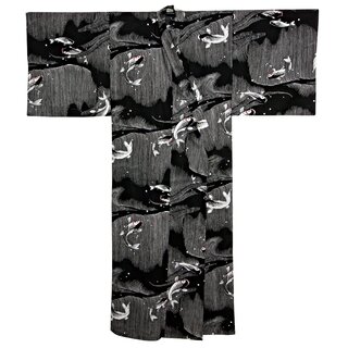 Kimono - Yukata Koi schwarz L