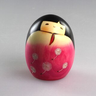 Kokeshi Tanpopo pink, 7 cm hoch