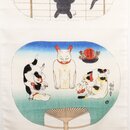 Handtuch/Tenugui "Uchiwa" Manekineko