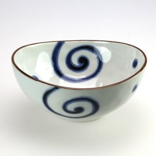 Ovale Schssel Karakusa blau, 16 cm 
