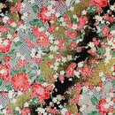 Washibogen Blüten auf Shibori 55 cm x 80 cm