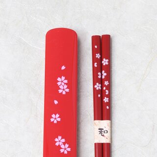 Essst�bchen mit Case Pink Sakura, St�bchen mit Transportbeh�lter