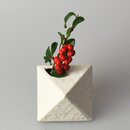 Geometrische Mini-Vase, cremeweiß