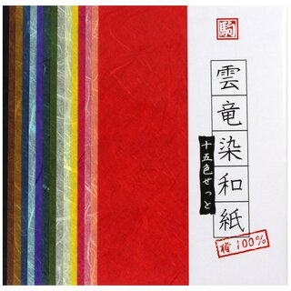Unryu-shi MIX 15 cm, leicht gefasertes Origamipapier