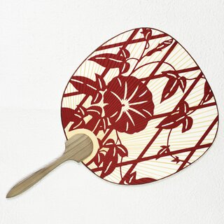 Blattf�cher Uchiwa Trichterwinde Spalier rot, 37,5 x 24 cm