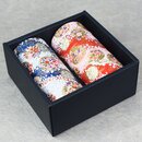Teedosen Set Marubana rot+blau, für 2 x 175g Teeblätter
