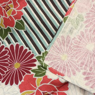 Furoshiki Retroflower rostrot-gelb 100 cm