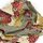 Furoshiki Retroflower rostrot-gelb 100 cm