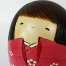 Kokeshi Shiawase rosa-silber 17 cm