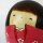 Kokeshi Shiawase rosa-silber 17 cm