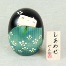 Kokeshi Shiawase, grün, 9 cm hoch