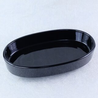 Ikebanaschale mit Fu�, schwarz, 32 x 18 x 8 cm