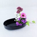 Ikebanaschale mit Fuß, schwarz
