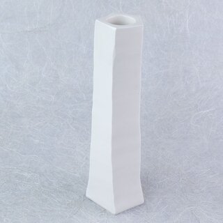 Vase weiß, 5eckig, 18 cm hoch