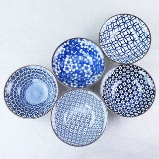 Schalen Blue & White 14,2 cm �, 5er Set