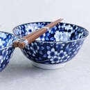 Schüssel Duo Blue & White mit Essstäbchen, 15,2 cm Ø