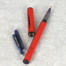 Fudepen, Pinselstift mit rotem Bambusgehäuse, Tusche schwarz