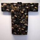 Happi Bambus schwarz, 105 cm lang, japanischer Kurzkimono