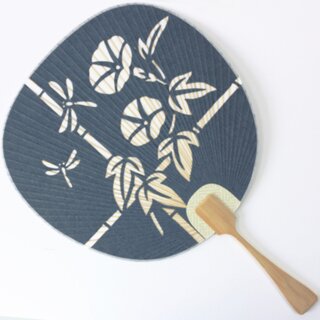 Blattf�cher Uchiwa Trichterwinde & Libellen blau, 37,5 x...