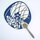 Blattfächer Uchiwa Kikyo blau, 37,5 x 24 cm