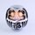 Daruma 11 cm, silber, handbemalt
