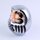 Daruma 11 cm, silber, handbemalt