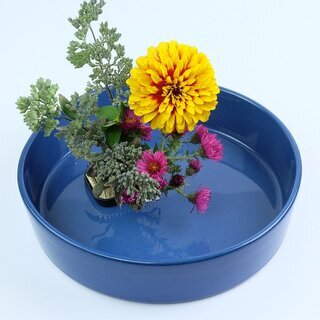 Ikebanaschale 31 cm, Basisschale blau