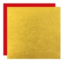 Metallic-Paper Double Color 15 cm gold-rot, 10 Blatt