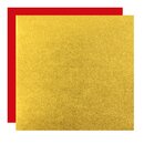 Metallic-Paper Double Color 18 cm gold-rot, 10 Blatt