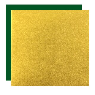 Metallic-Paper Double Color 7,5 cm gold-grün, 40 Blatt