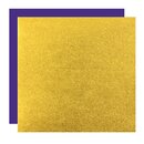 Metallic-Paper Double Color 7,5 cm gold-violett, 40 Blatt