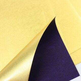 Metallic-Paper Double Color 12 cm gold-violett, 10 Blatt
