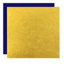 Metallic-Paper Double Color 25 cm gold-blau, 10 Blatt