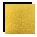 Metallic-Paper Double Color 25 cm gold-schwarz, 10 Blatt