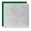 Metallic-Paper Double Color 7,5 cm silber-grün, 40 Blatt