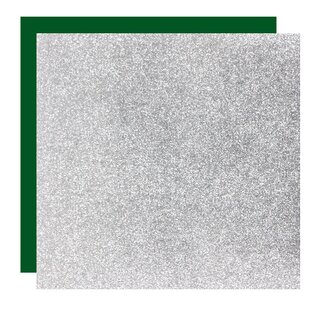 Metallic-Paper Double Color 15 cm silber-grn, 10 Blatt
