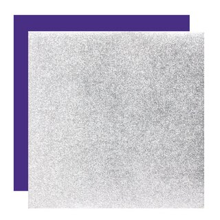 Metallic-Paper Double Color 7,5 cm silber-blauviolett, 40 Blatt