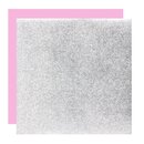 Metallic-Paper Double Color 7,5 cm silber-rosa, 40 Blatt